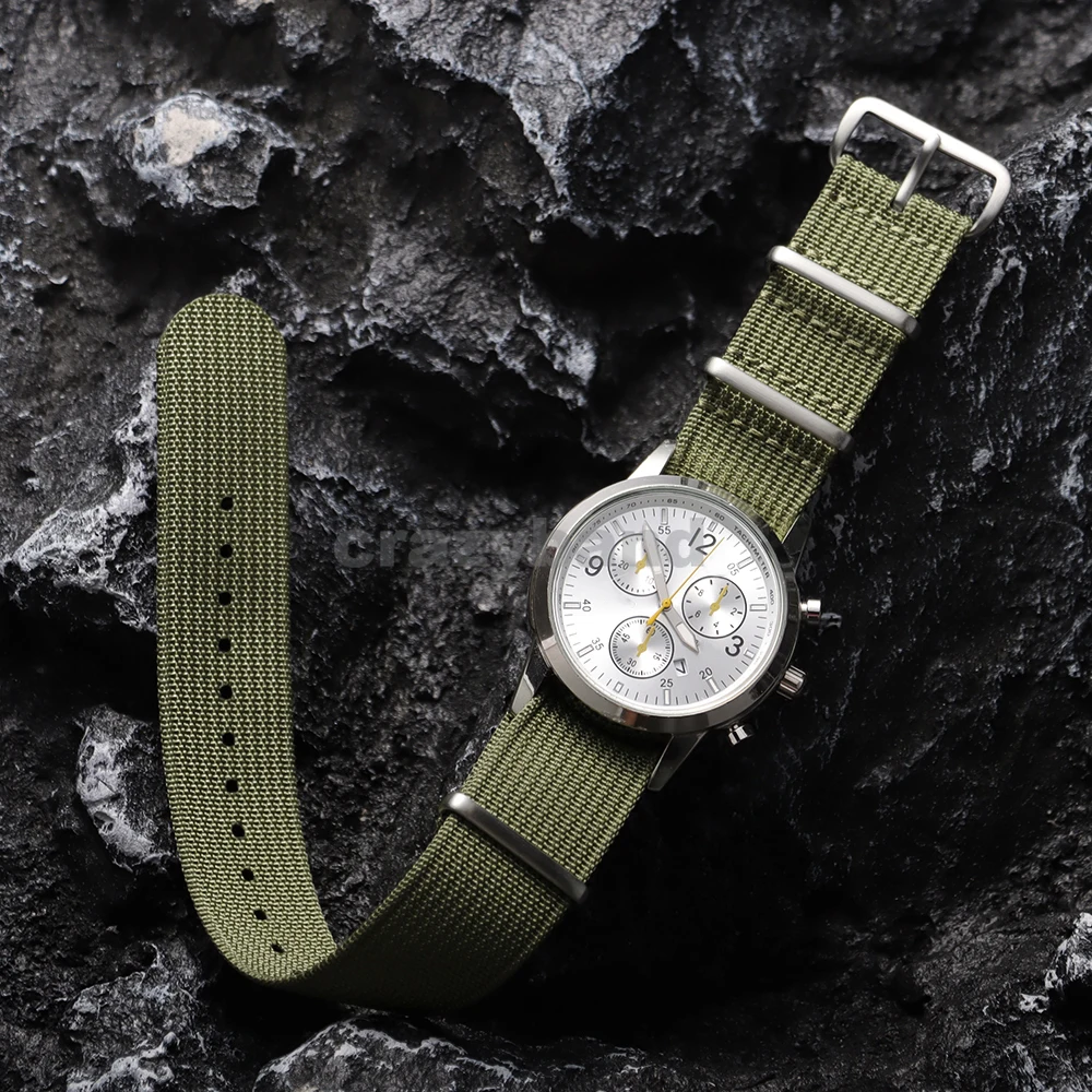 Ribbed Nylon WatchBand For Seiko For Omega Military Bands Wrist 18mm 19mm 20mm 22mm Traditional Watch Strap Men Women Bracelet image 5