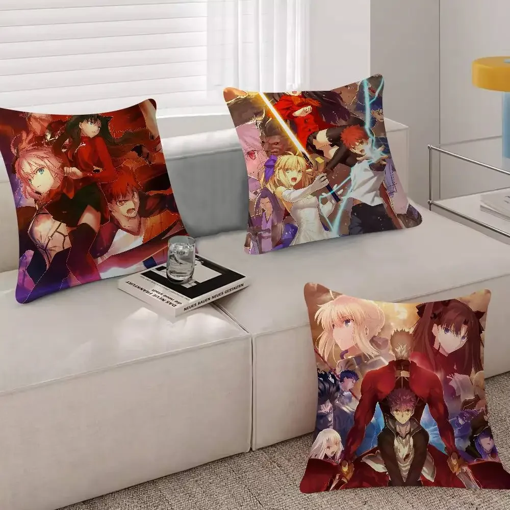 F-Fate Stay Night Anime Mini 45*45cm Cushion Cover Pillow Cover Decor Pillowcase Home Pillowcase For Couch Pillow