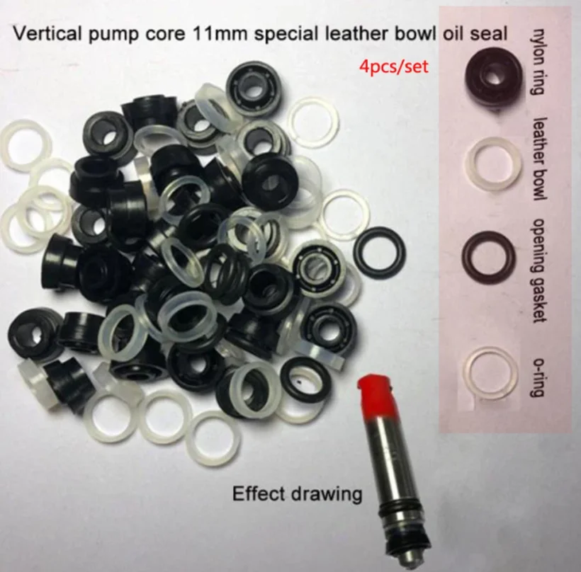 Vertical Jack Pump Core Oil Seal Gasket Old-Fashioned Leather Bowl 11mm/12mm Car Repair Tool Part 5 Sets