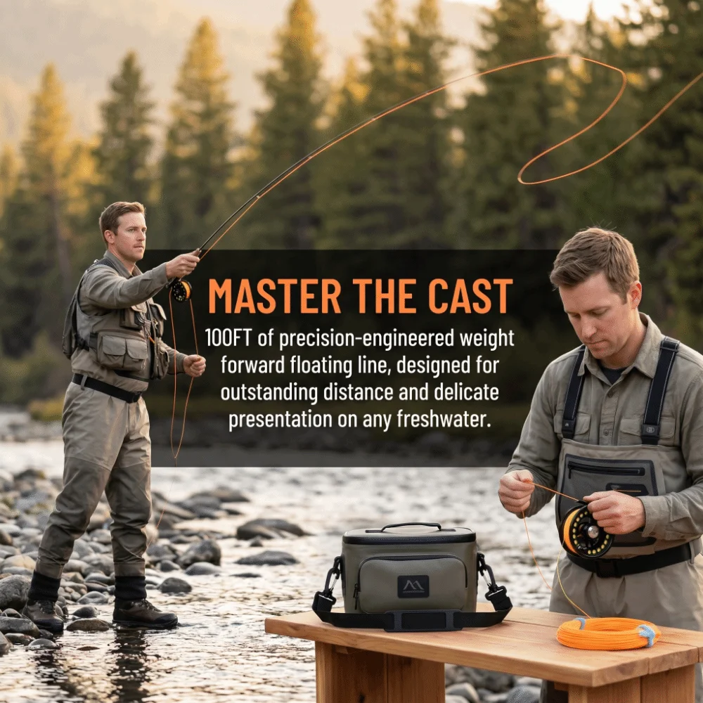 Durable Nylon Fly Fishing Line 100FT 3wt 4wt 5wt 6wt 7wt 8wt Floating Fly Fishing Line Multiple Colors Fly Line Lake Fishing