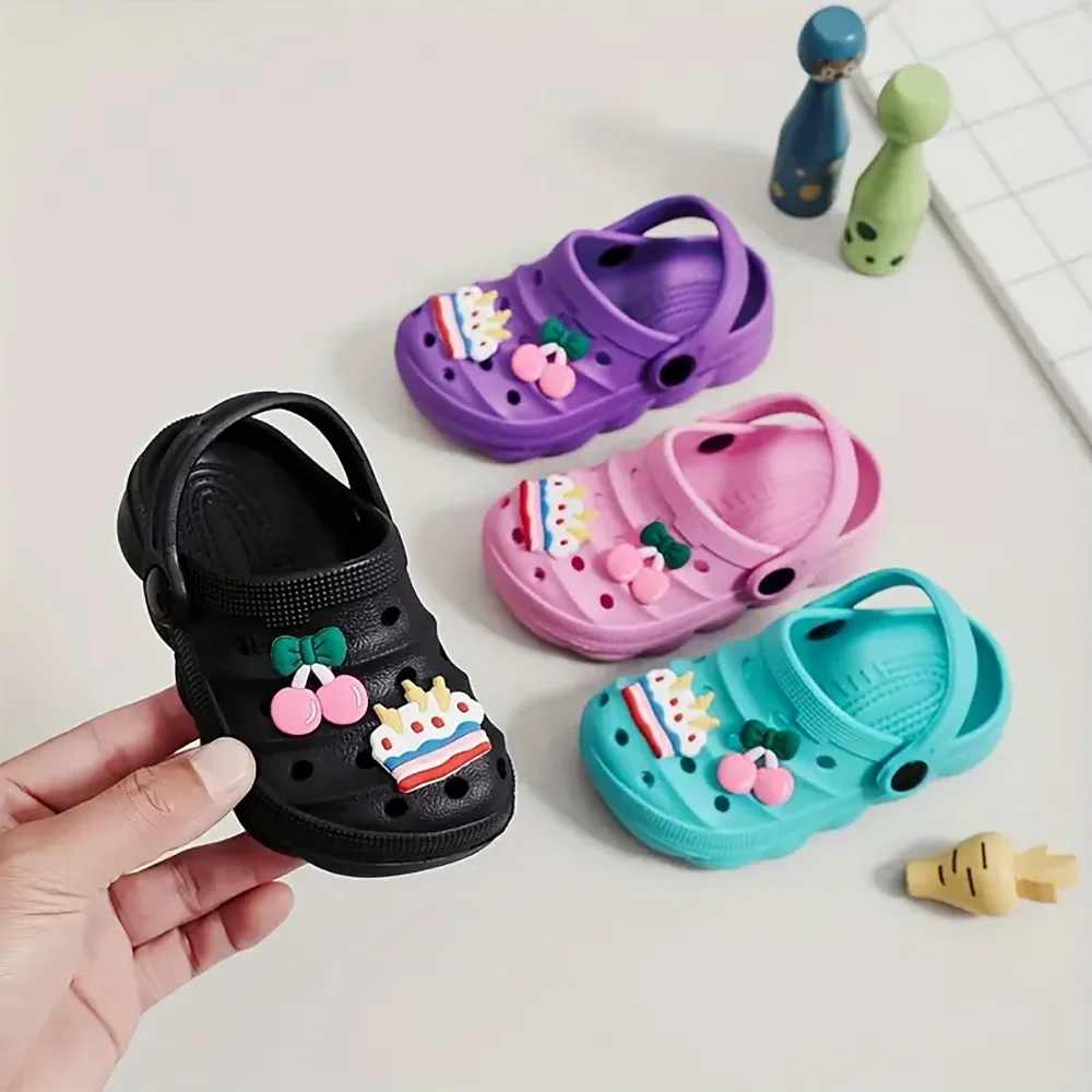 Summer Kids Shoes Sandals Hole Children Shoes Slippers Soft Anti-Skid Cartoon Design Hole Baby Shoes Sandy Beach For Boys Girls