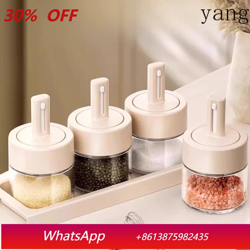 

LTT telescopic seasoning box glass kitchen seasoning jar household seasoning bottle set