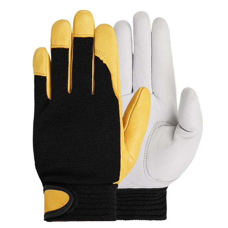 Cowhide  Leather Work Gloves Safety Labour Protection Garden Sports Motorcycle Driver Workers Work Welding Wear-resistant Gloves