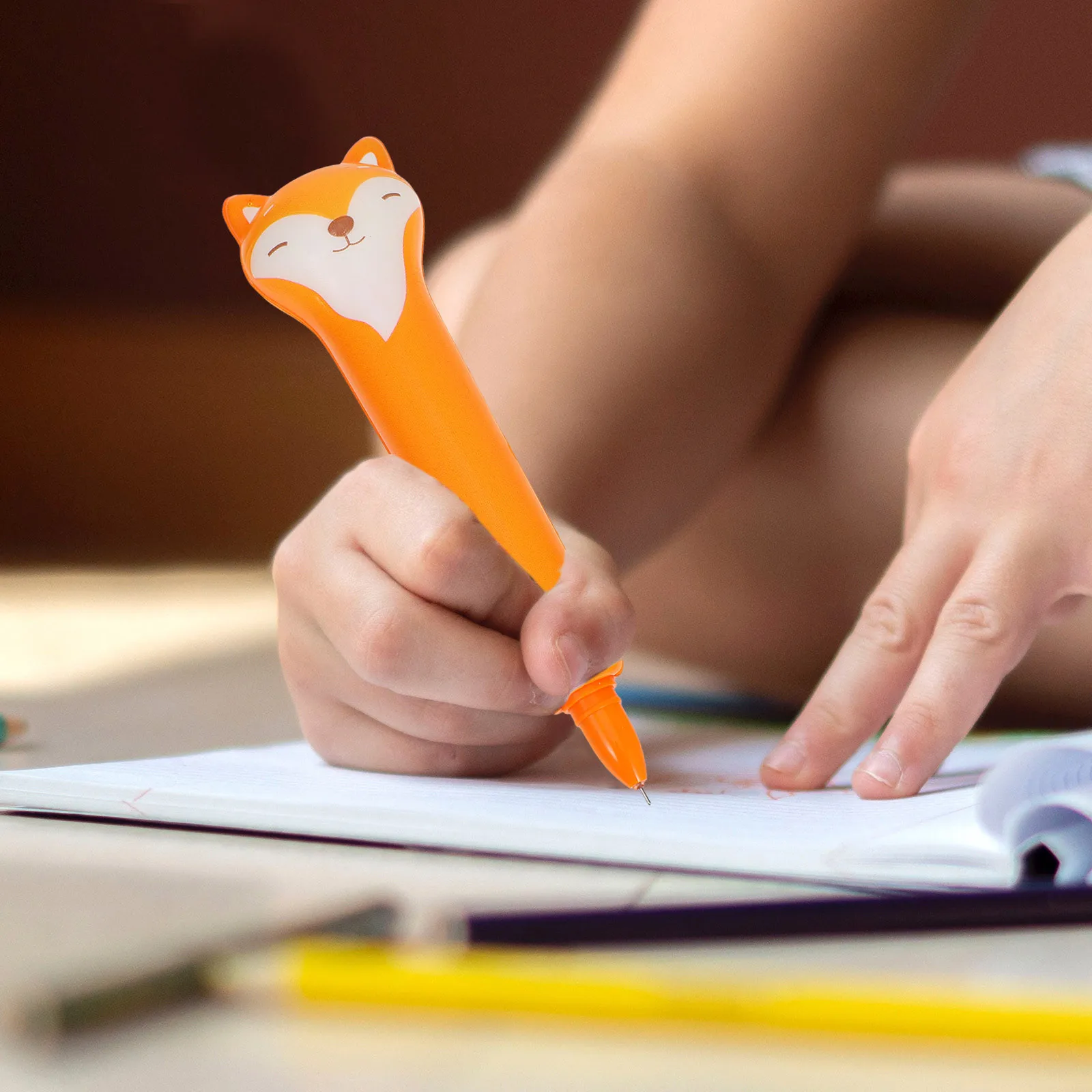 قلم جل الثعلب ذو نقطة دقيقة حبر أسود كتابة سلسة قلم حيوان لطيف Kawaii لوازم مكتبية مدرسية أقلام كتابة الثعلب