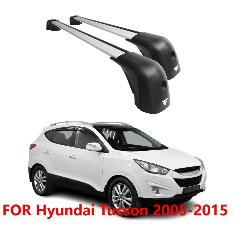 

Для Hyundai Tucson 2005-2015: Алюминиевые поперечины для багажника на крышу, грузоподъемность 220 фунтов, серебристые