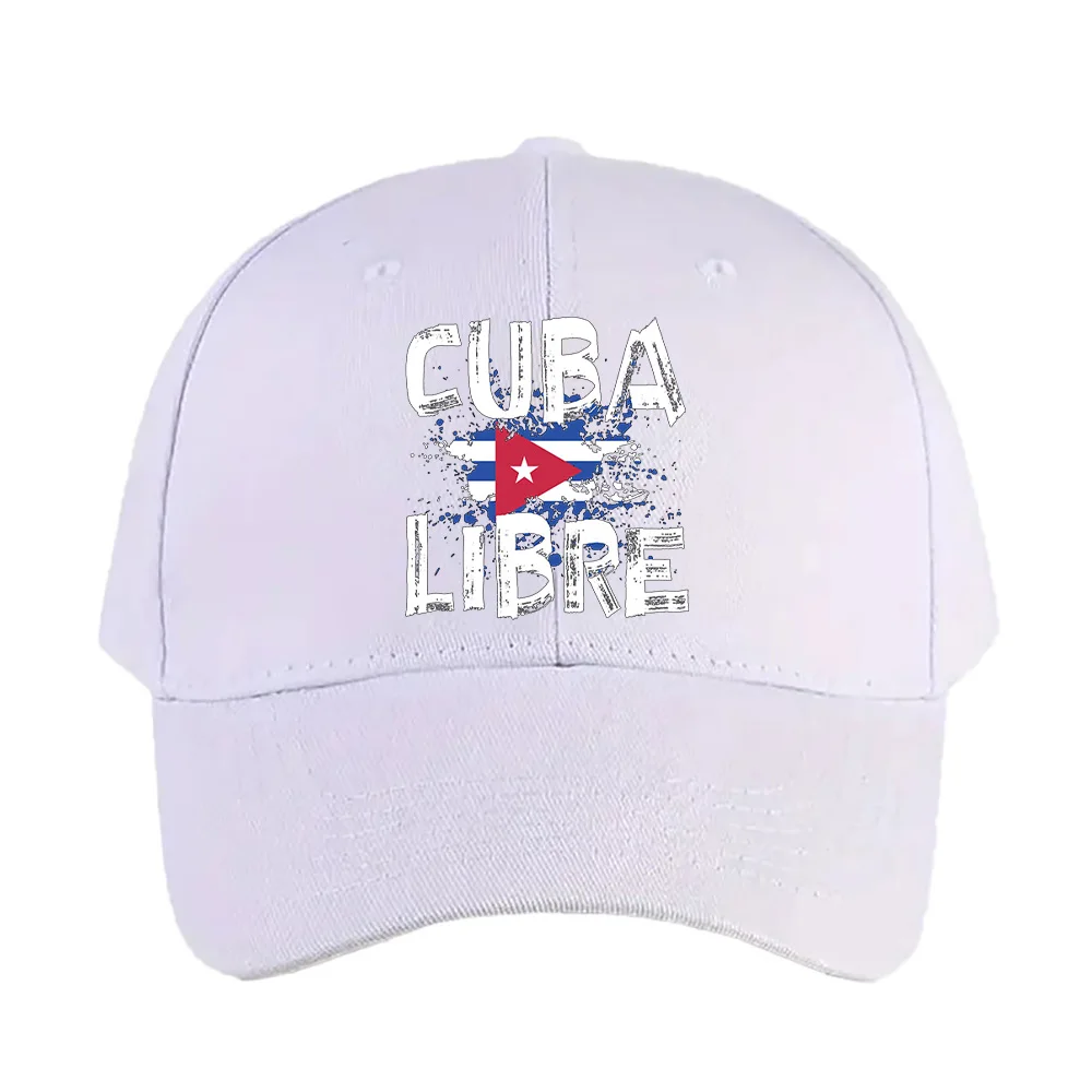 Cuba Libre Free Cuba Flag Cuban Flag Cap Summer Woman Man Baseball Cap Adjustable with Curved Brim Duckbill Cap
