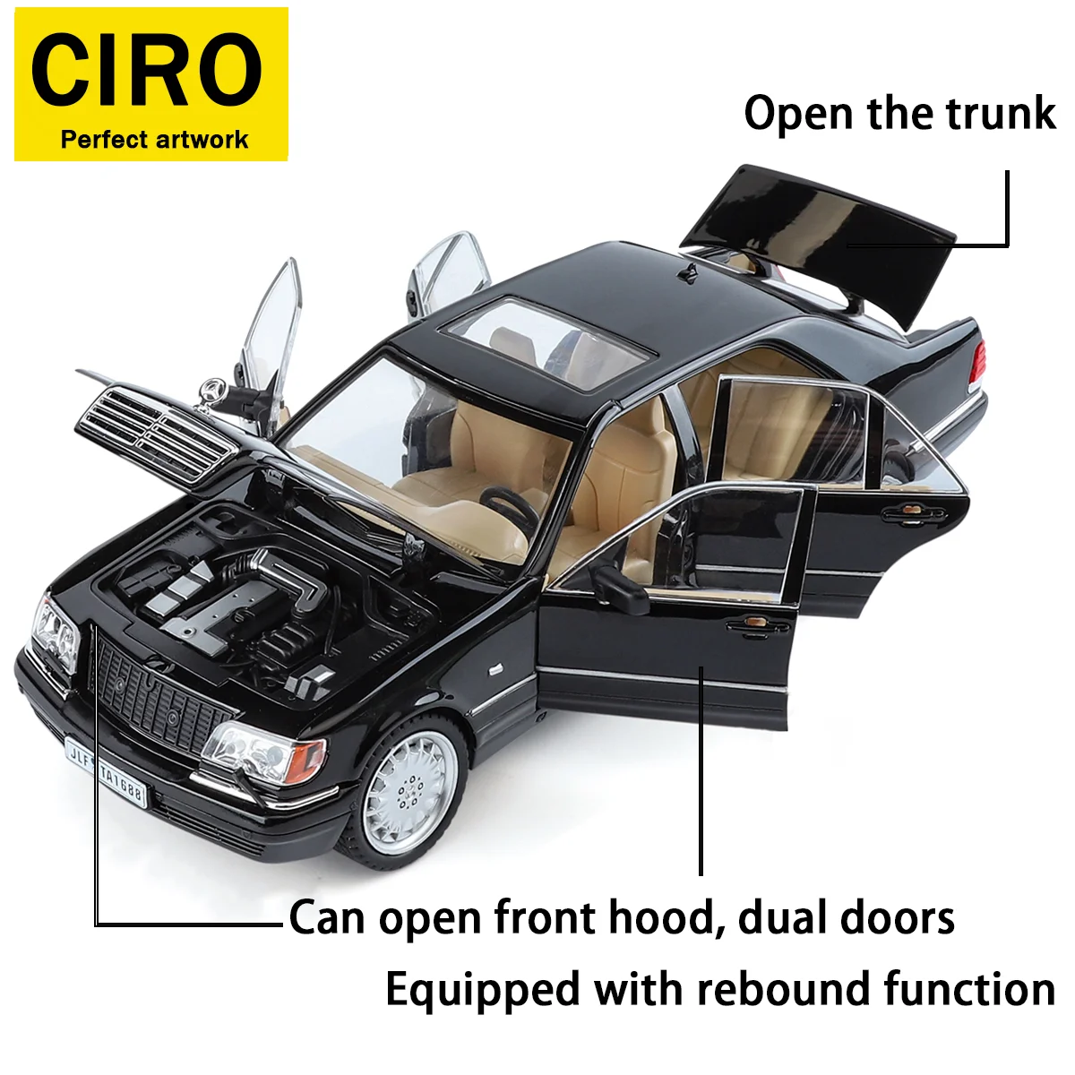 بنز W140 سبيكة يموت الصب مركبة ، 1/22 النمر رئيس بن لعبة مجسمة ، سيارة جمع حلية ، الأولاد سيارة لعبة مجسمة هدية الكريسماس