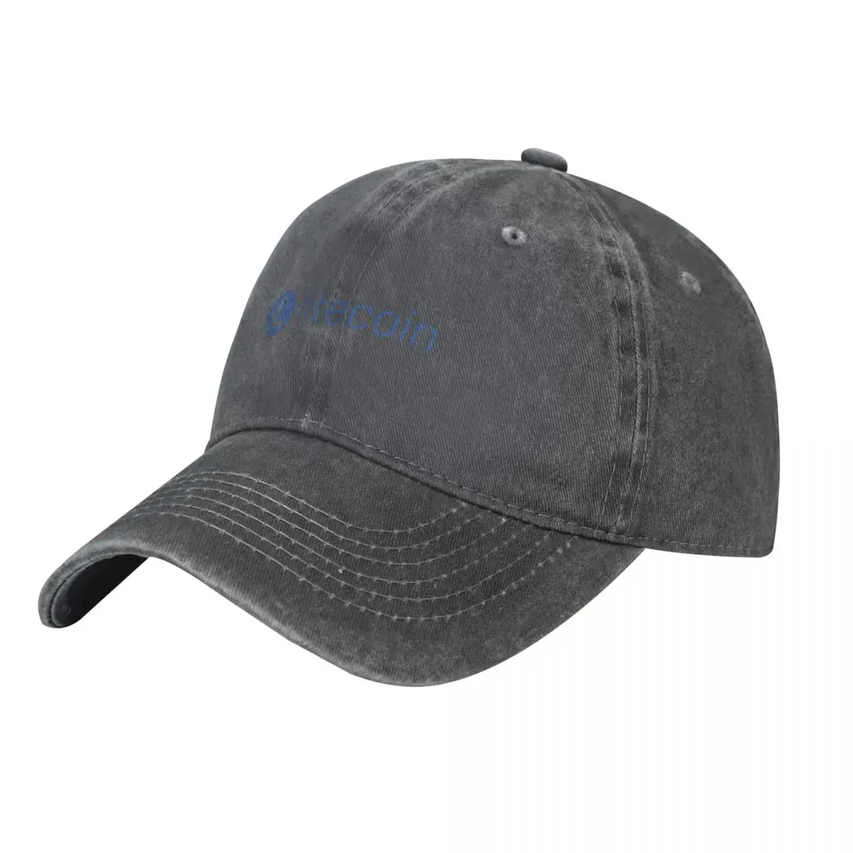 Litecoin LTC Crypto Altcoin - Clean Horizontal Blue Logo with Text Logo Baseball Cap tea Hat black Hats Man Women's