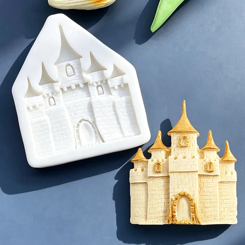 Schloss-Silikonform für Zuckerguss, Harzwerkzeuge, Cupcake-Backform, Fondant-Kuchendekorationswerkzeuge – Detail 2