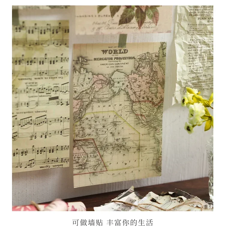 30 Blatt klassische Retro-Buchstaben, Karten, Rosen, literarisches Scrapbooking, Junk-Journal, dekorative Decoupage-Papiercollage – Detail 16