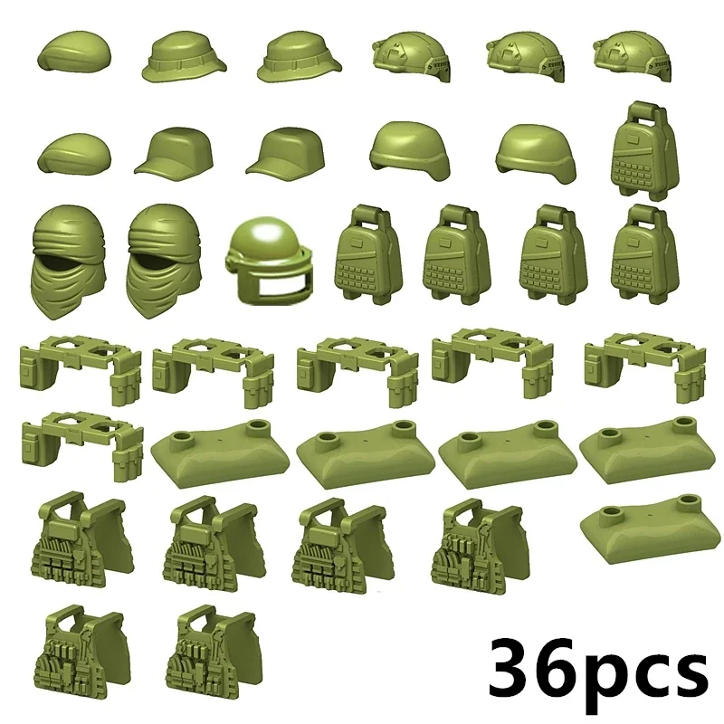 WW2 Army MOC Parts Building Block Military Accessories bricks Swat Weapon Soldier Guns Fence Ghillie Suits PUBG scene series