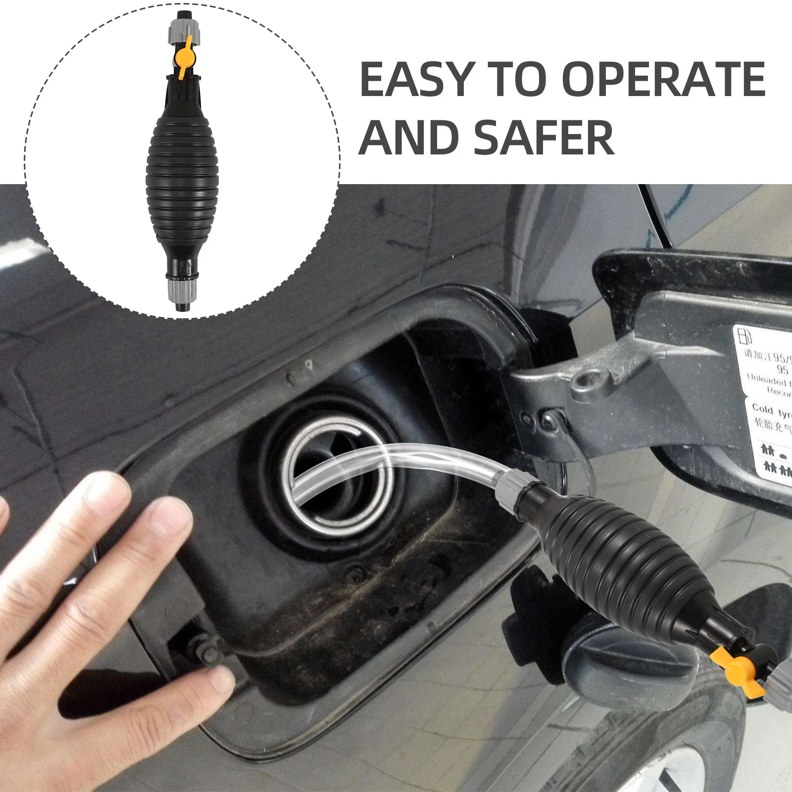 

Manual Fuel Transfer Siphon Pump Portable Oil Water Pump Self-Priming Liquid Transfer for Car Fish Tank