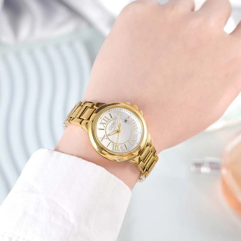 2025 New Luxury Ladies Watch Small Disc Vintage Roman Student Waterproof Simple Classic Steel Belt Quartz Watch Birthday Gift