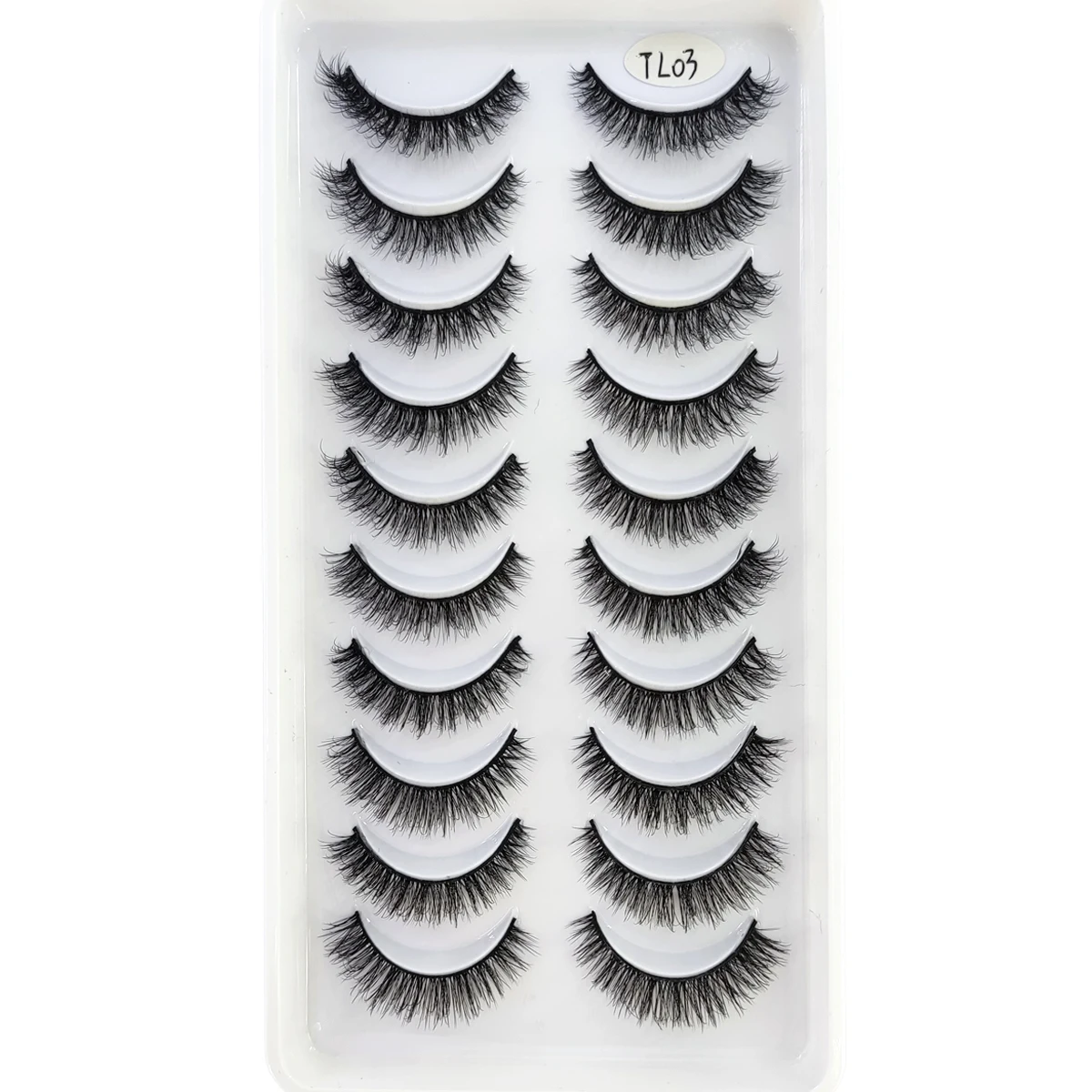 HBZGTLAD 10 ペアのナチュラルフェイクまつげ 3D 人工ミンクまつげソフトまつげエクステンションフェイクまつげロングミンクアイラ
