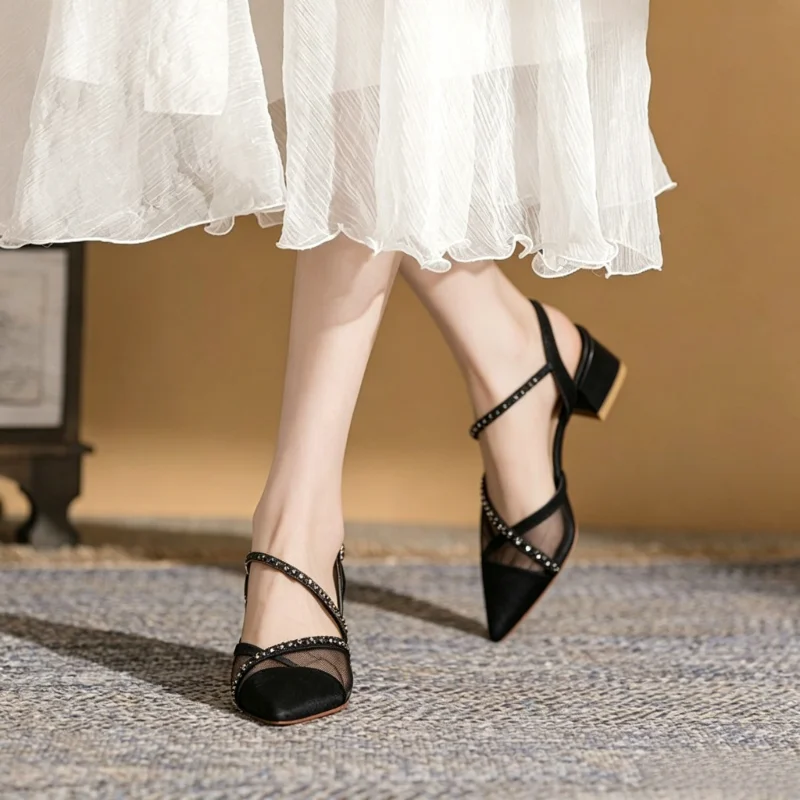 French Style Rhinestone Mesh P – Rhinestone Sandal Women recenzja i cena