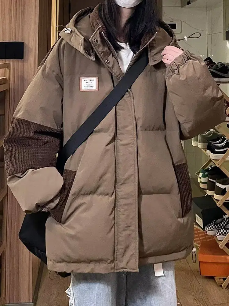 New Thickened Trendy Winter Cotton-padded Jacket for Women with Trendy Design, Retro Lazy Style Warm Cotton-padded Jacket