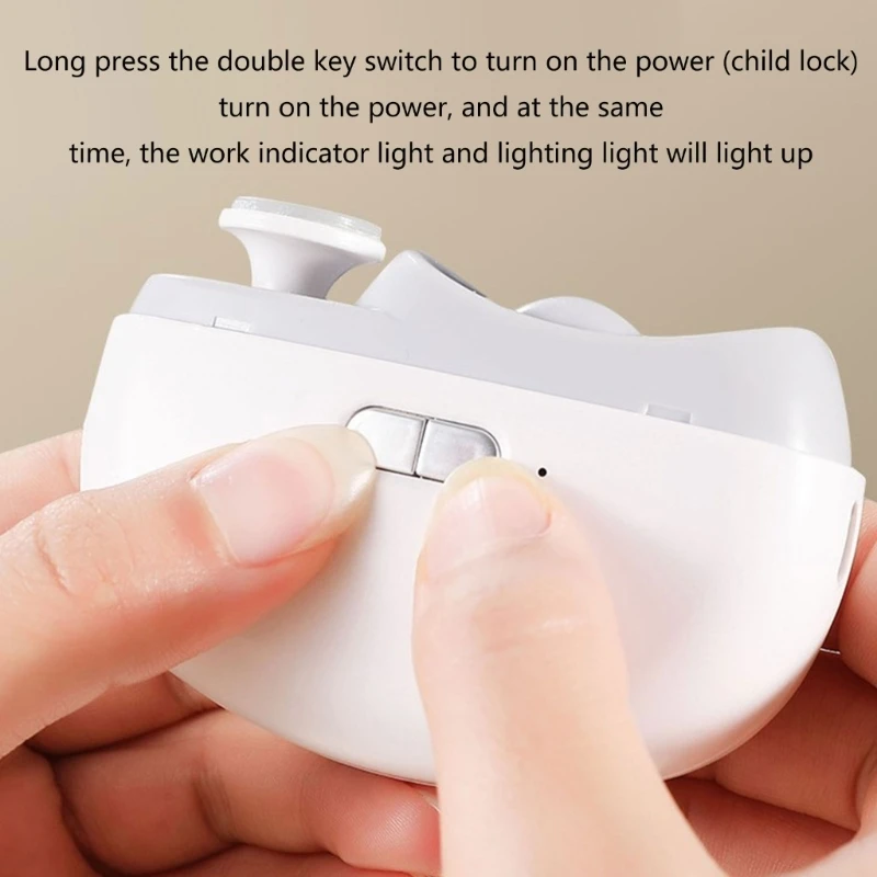 Bấm móng tay tự động bằng điện có đèn & 2 tốc độ Cắt móng tay và giũa 2 trong 1 Sạc móng tay Dropship