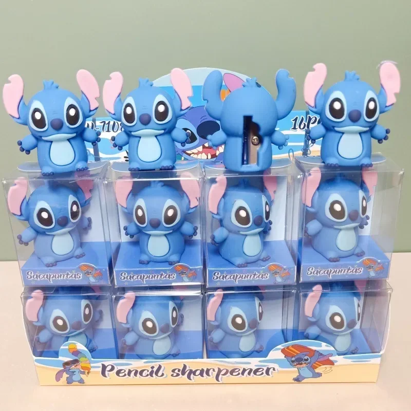 1set Disney Stitch Pencil Sharpeners Lilo & Stitch Cartoon School Supplies Wholesale Students Cute Stationery Pencil Sharpeners