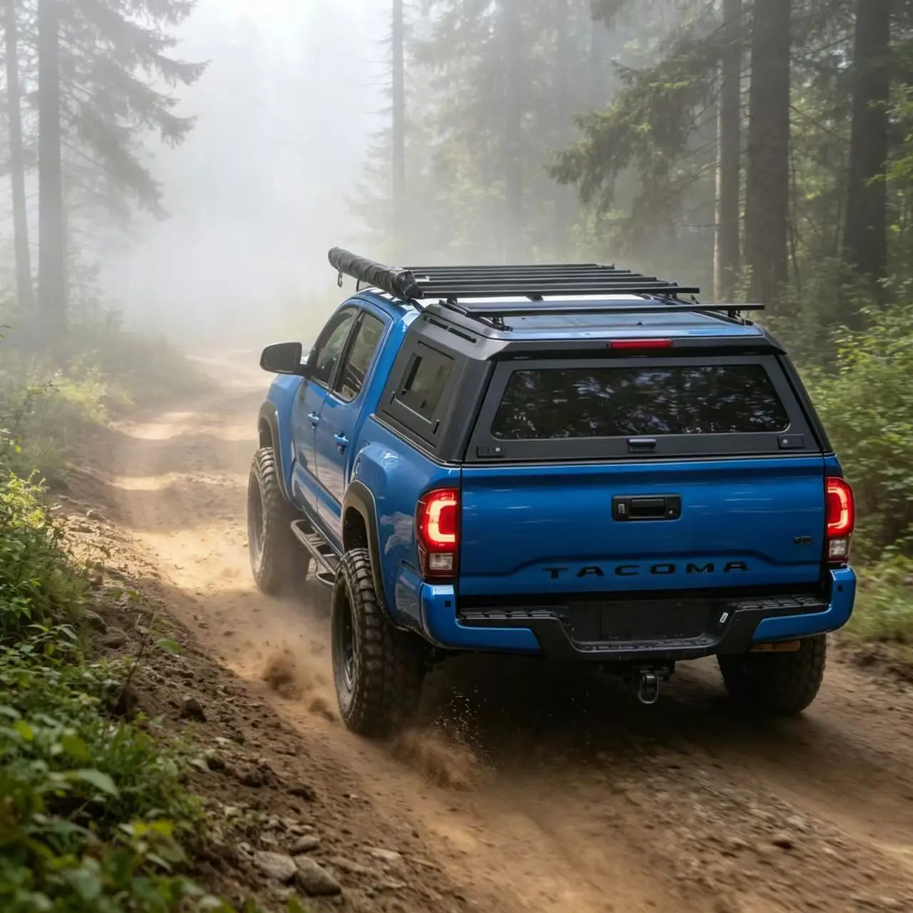 Canopy for Toyota's Tacoma 5.0FT Pickup Tailbox Cover, Aluminum Alloy, No-Drill Install, Tailgate Lock, Waterproof & Rustproof