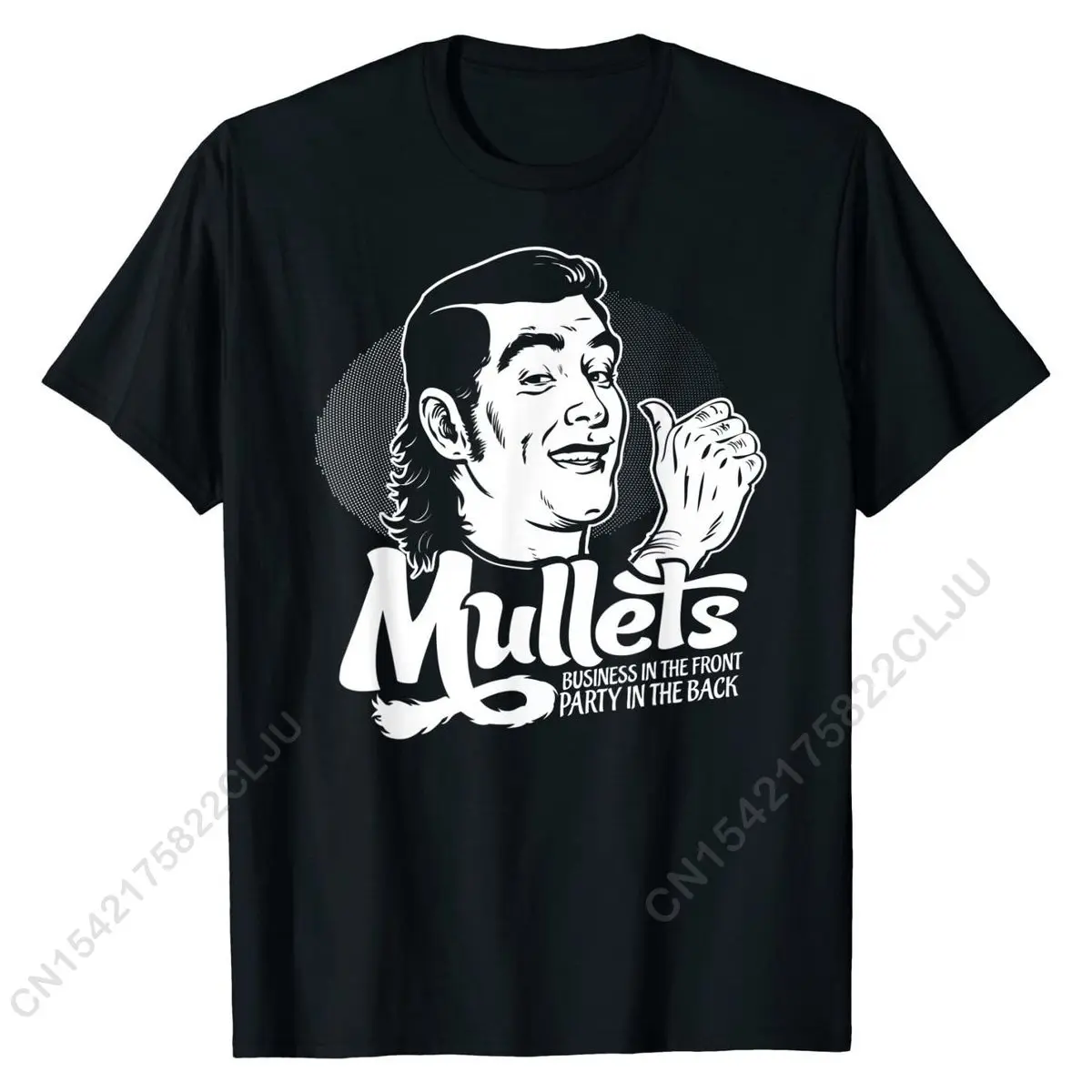 Mullets Business In The Front Party In The Back Shirt Cotton Men's Tshirts Casual Tees Oversized Printed