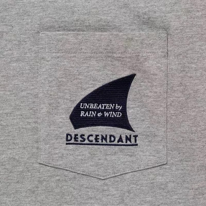 DESCENDANT GENNAKER DCDT 26SS Men's Embroidered  T-Shirt Japanese Streetwear Loose Fit Short Sleeve Crew Neck Casual Unisex Tee