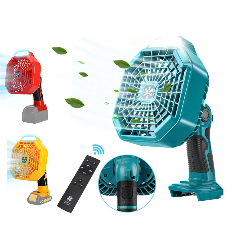 

Portable Vertical Fan For Makita/Dewalt/Bosch/Milwaukee/Ryobi/BlackDecker/Craftsman 14.4-18V Battery USB With Light Camping Fan