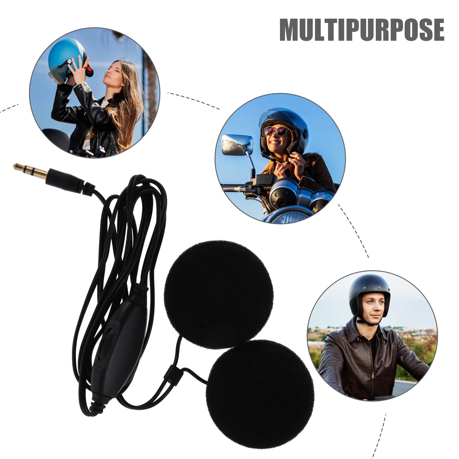 

Motorcycle Headset Black Riding Navigation Earphone Compatible Helmets Windproof Noise Reduction Technology