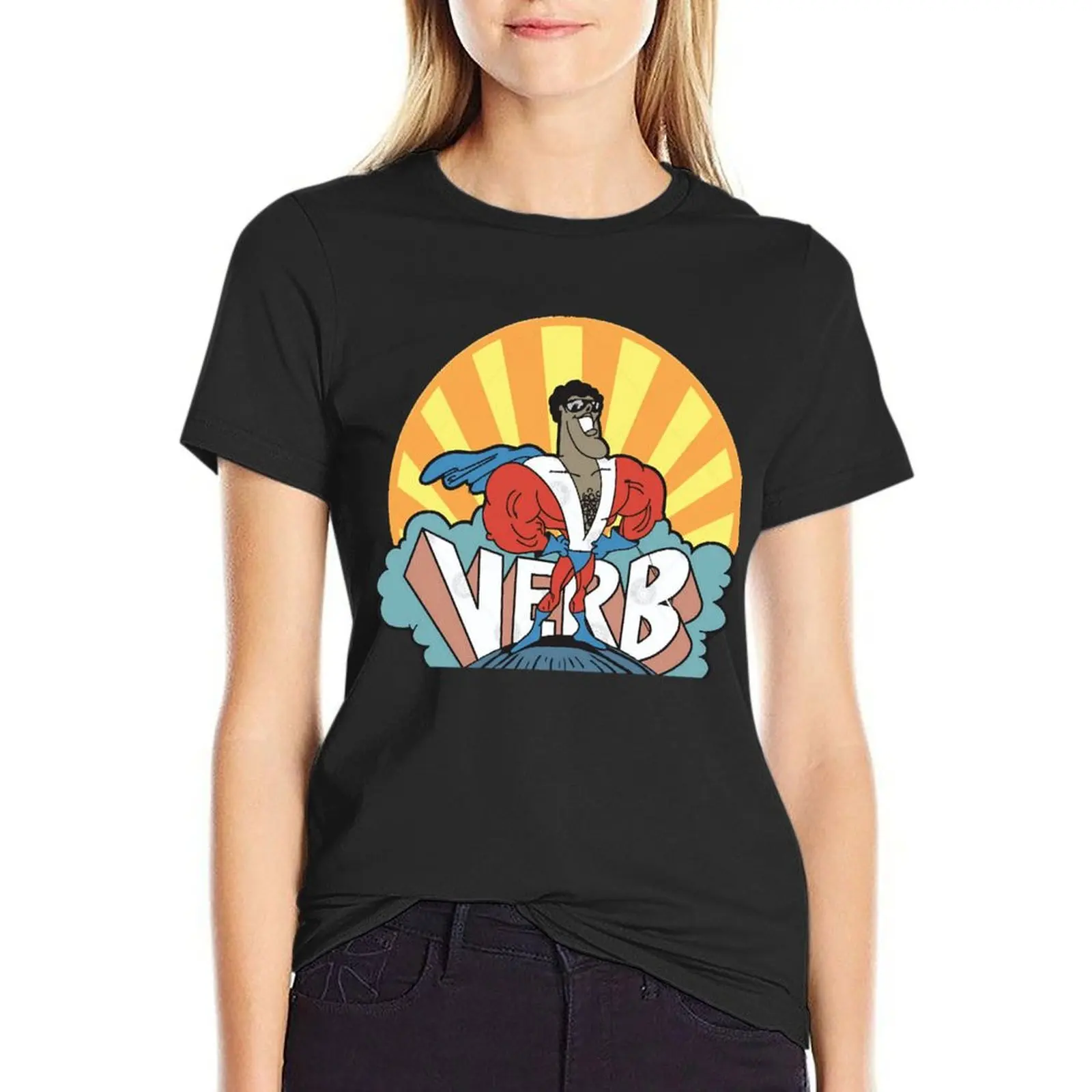 Verb - Schoolhouse Rock T-Shirt anime clothes tees summer clothes summer top t shirts for Women graphic