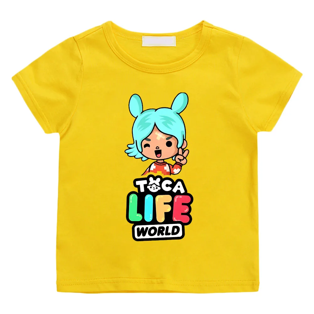 Toca Life World Children's T-shirt 100% Cotton Short Sleeve Tee-shirt Kawaii Cartoon Graphic Printing Tshirts Kids Summer Tops image 5