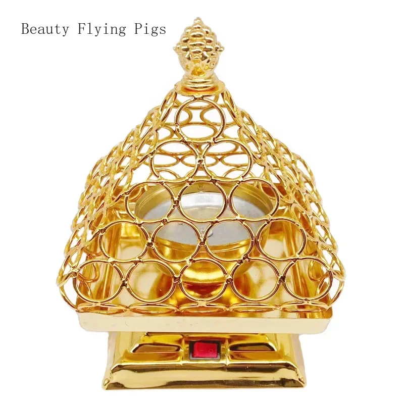 

1pc Indoor Metal Incense Burner Decoration Metal Handicrafts Chinese Style Temple Incense Burner Buddha Hall Buddhist Equipment