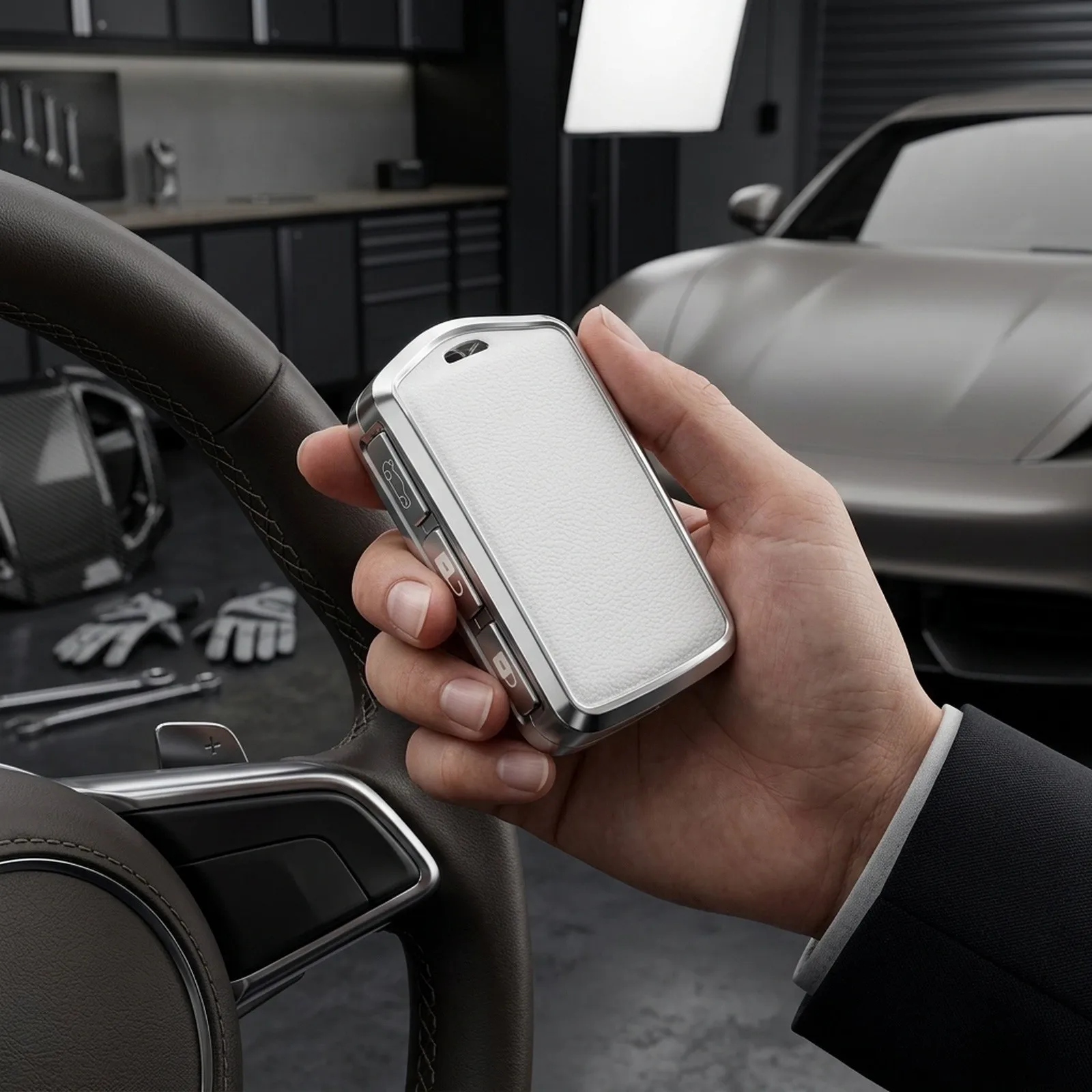 Practical Key Cover Ultra-light Leather Ultra-light 1 Buttons + 3 Buttons Alminium Alloy For S60 for s90 S80