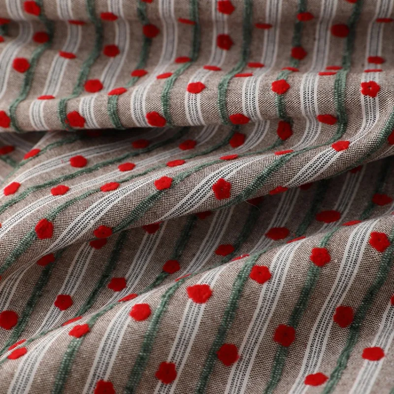 

Striped Floral Flocked Fabric Grey Green Suit Dress Kids Clothes DIY Headband Soft Durable Fashion Trendy Comfortable Fabric