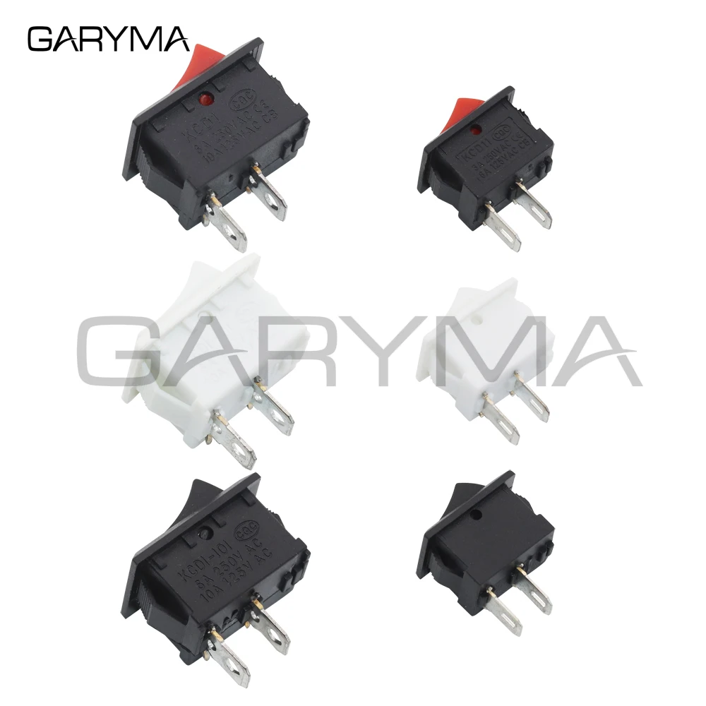 1Pcs/5Pcs Rocker Switch 3A250VAC / 6A250VAC Snap ON-OFF I/O SPST 2 Pin 2 Position Mini Boat Button Power Switch 10x15mm/15x21mm