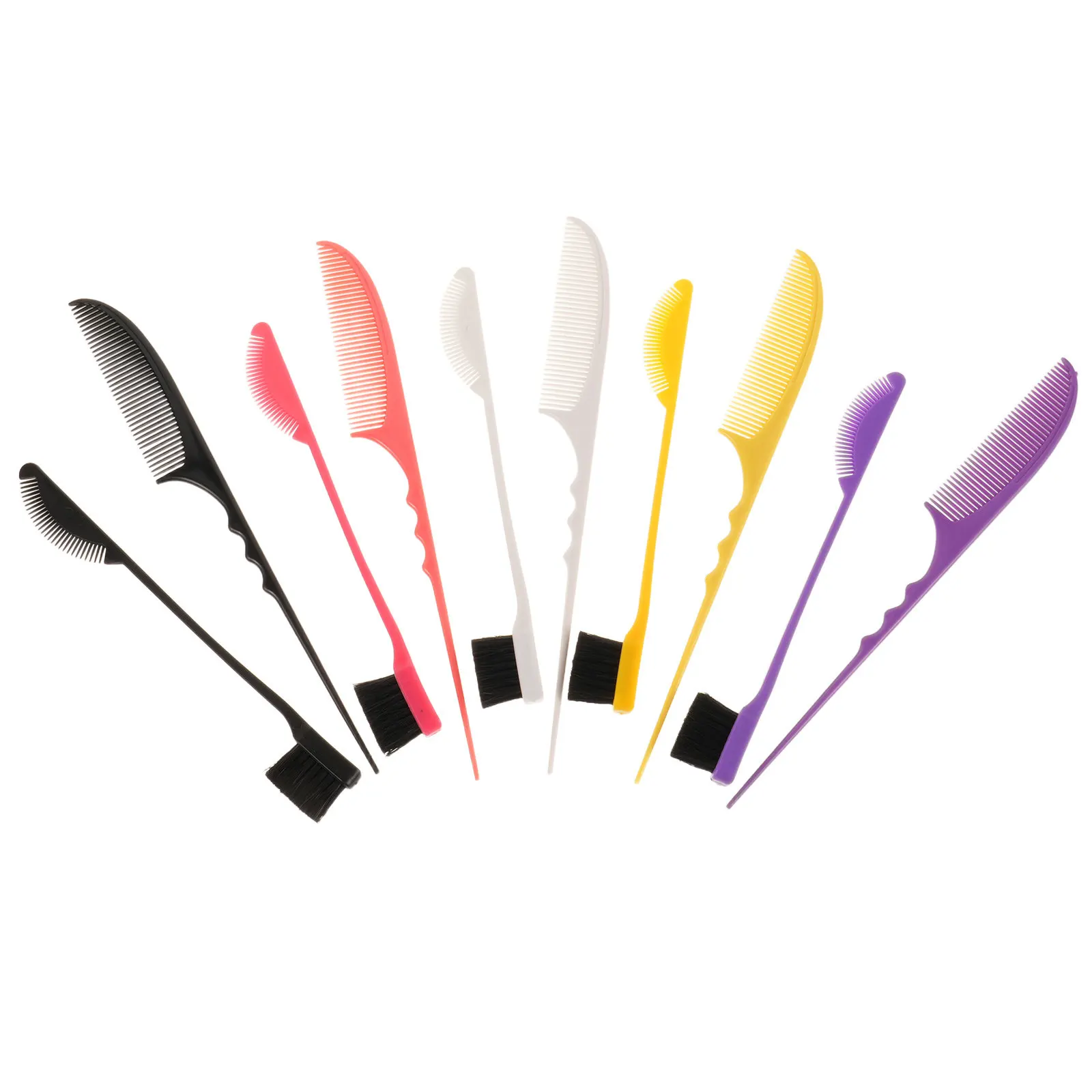 5Pairs Double Sided Edge Brush Eyebrow Styling Comb Set Rat Tail Teasing Comb for Hair Edges Slicking and Precise Parting Hair
