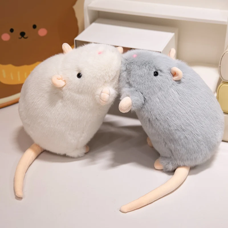 50/90cm Fancy Rat Plush Toy Soft Simulation Mouse Plushie Doll Stuffed Animal Mascot Peluche Pet Mouse Kid Birthday Gift