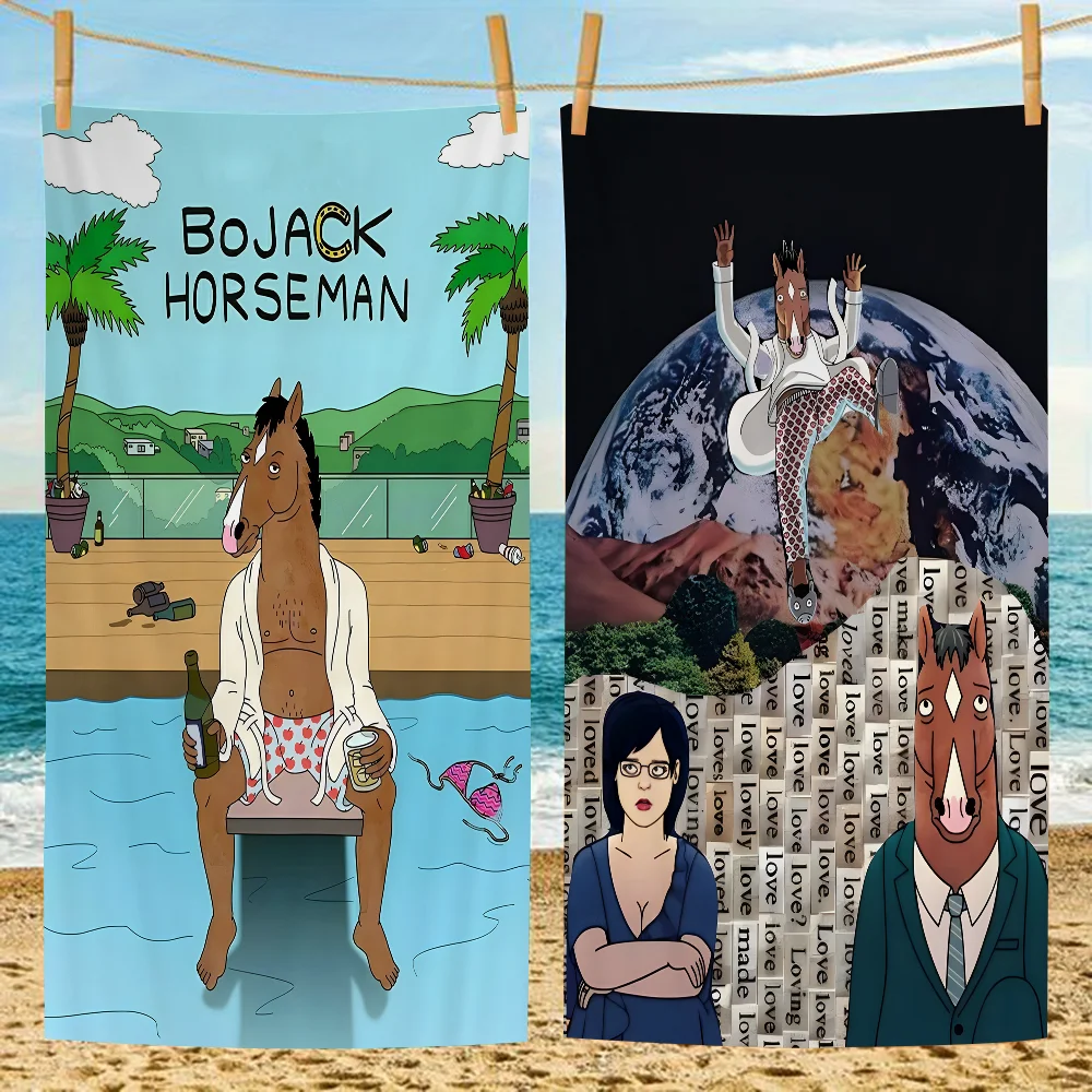 

Bojack Print Anime Big Microfiber Beach Towels Quick Dry Towel Sand Beach Towels Pool Towel For Travel Swim Pool Yoga