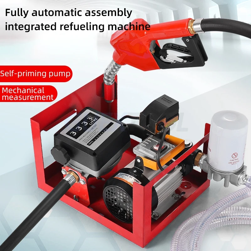 Imagem -06 - Elétrica Automática Fuel Transfer Pump Pequeno Grande Capacidade Power Oil Pump Digital Flow Meter Bico de Abastecimento Diesel com Arma 12v