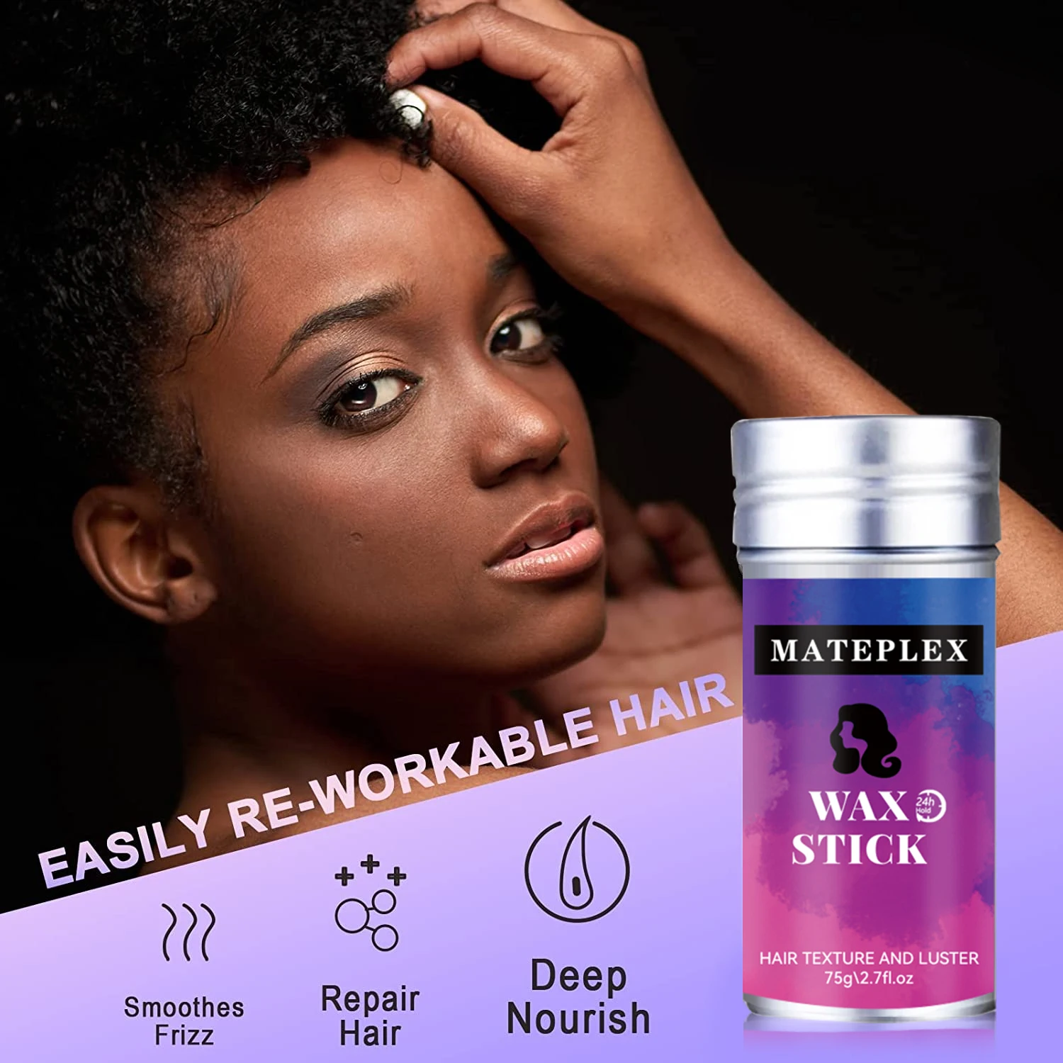 Mateplexレースのかつら接着剤 + ワックススティックかつらヘアワックス + レースフロント閉鎖ため色合いスティック + グルーリムーバーかつらアクセサリーかつら