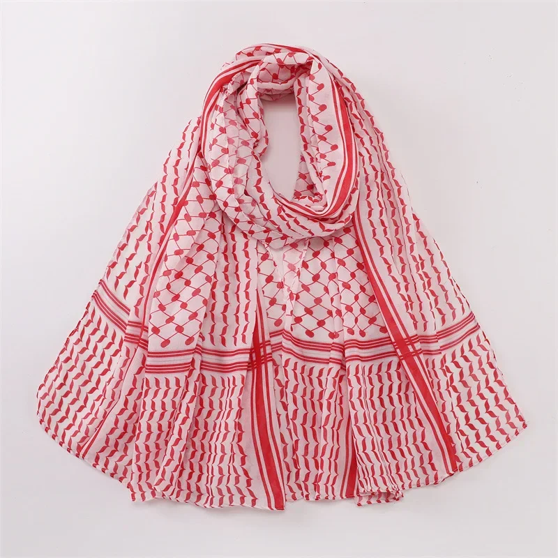 New Kuffiyeh Prints Hijab Cotton Scarf Breathable Soft Long Fashion Forward Scarves Headscarf Muslim Hijabs Shawl Ramadan