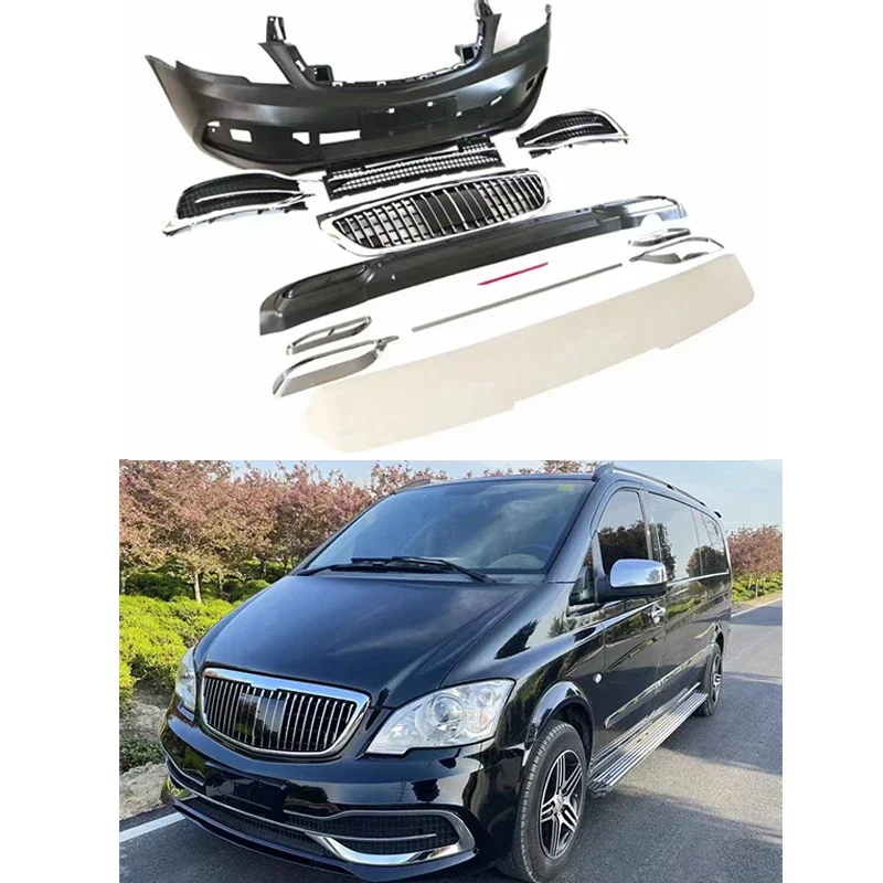 

DJZG Auto Body Kit PP Material Durable Modified Car Front Bumpers For Mercedes Benz Vito Viano 2011-2015