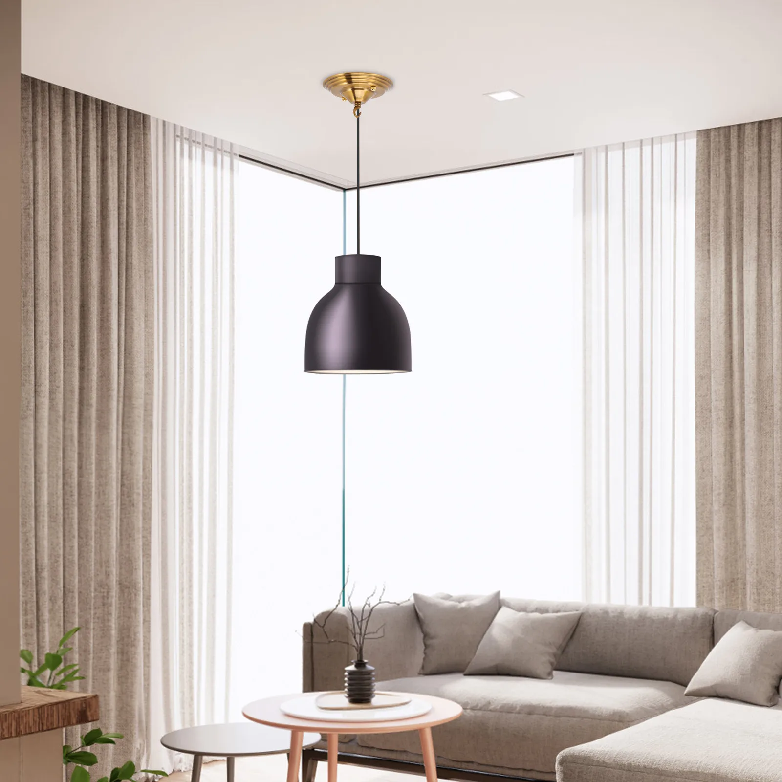 

Комплект для подвесного светильника: стильная потолочная накладка-кронштейн из железа для люстры, для коридора