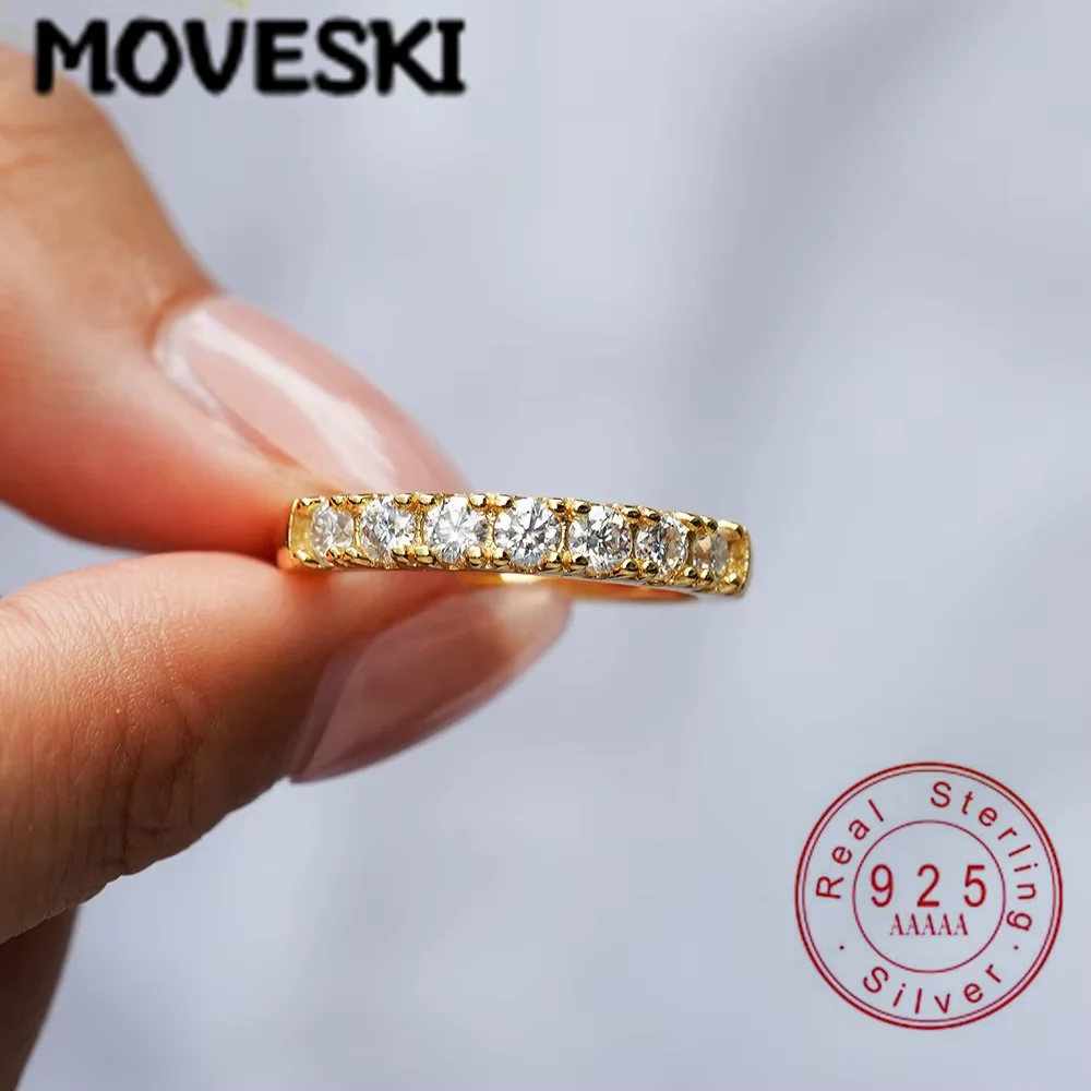

0.7 Carat Moissanite Stacking Rings for Women Man Jewelry s925 Sterling Silver Plated 18k Gold Wedding Band