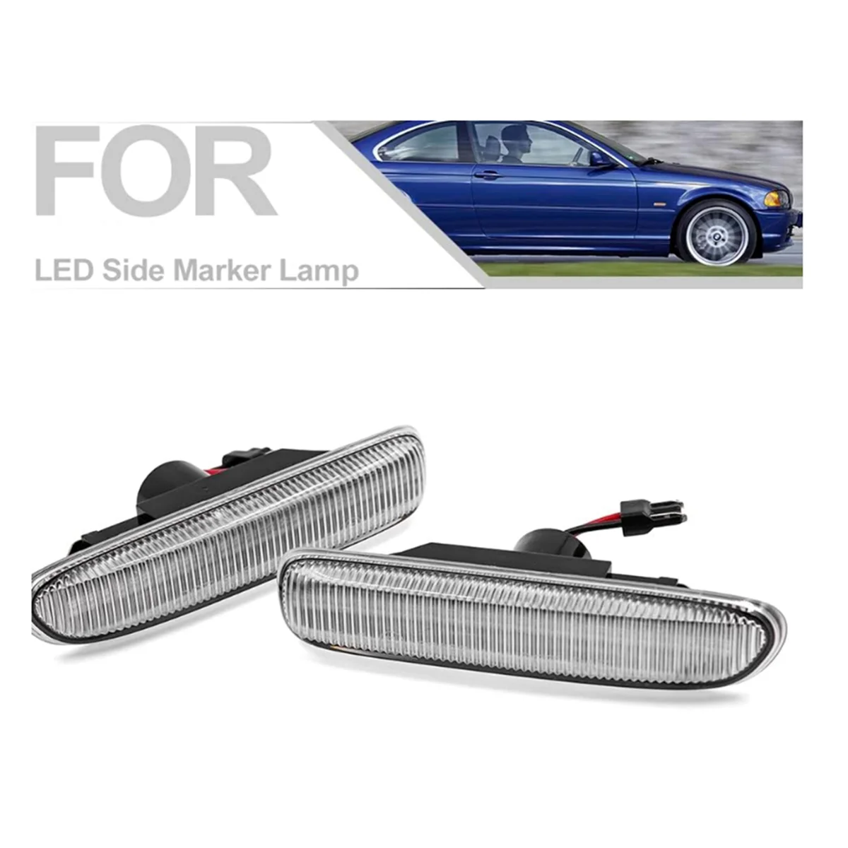 Auto Richtingaanwijzer Led Auto Side Marker Blinker Licht Signaal Lamp Voor Bmw E46 63132228591 63132228592 Transparant, Een