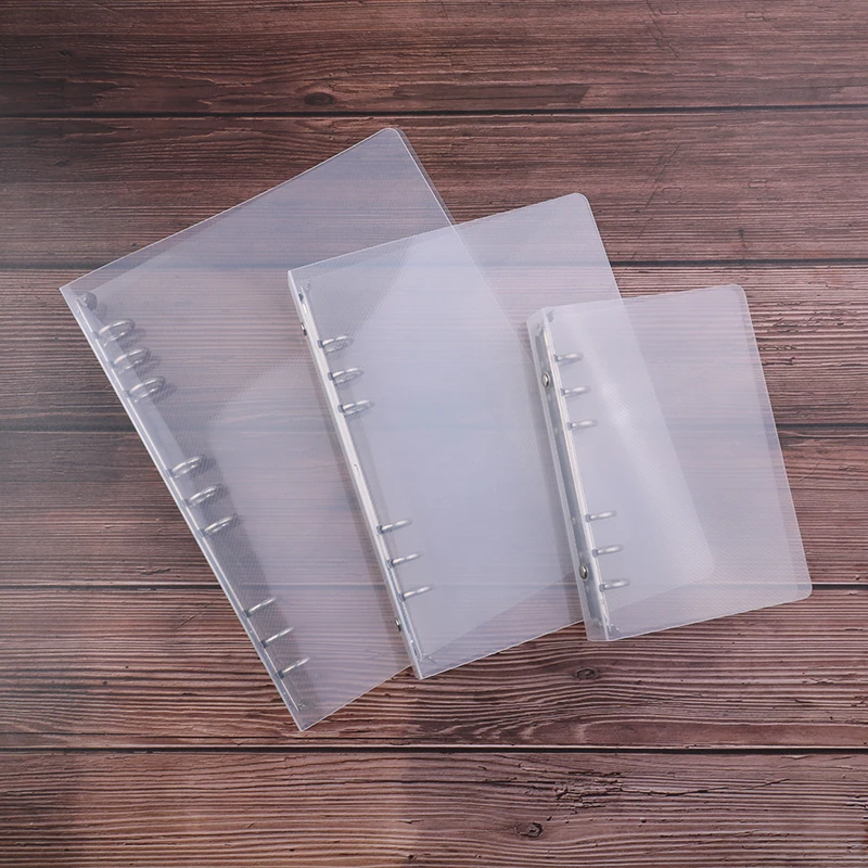 Creative transparent twill pp binder shell a6 a5 six-hole b5 nine-hole folder Notebook Loose Leaf Ring Binder Planner