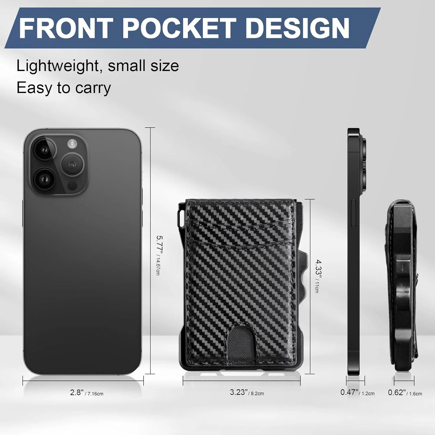 حامل بطاقات الائتمان للرجال، محفظة حجب RFID، صندوق ألومنيوم، مشبك نقود، مشبك نقود، محمي، مصمم، محافظ