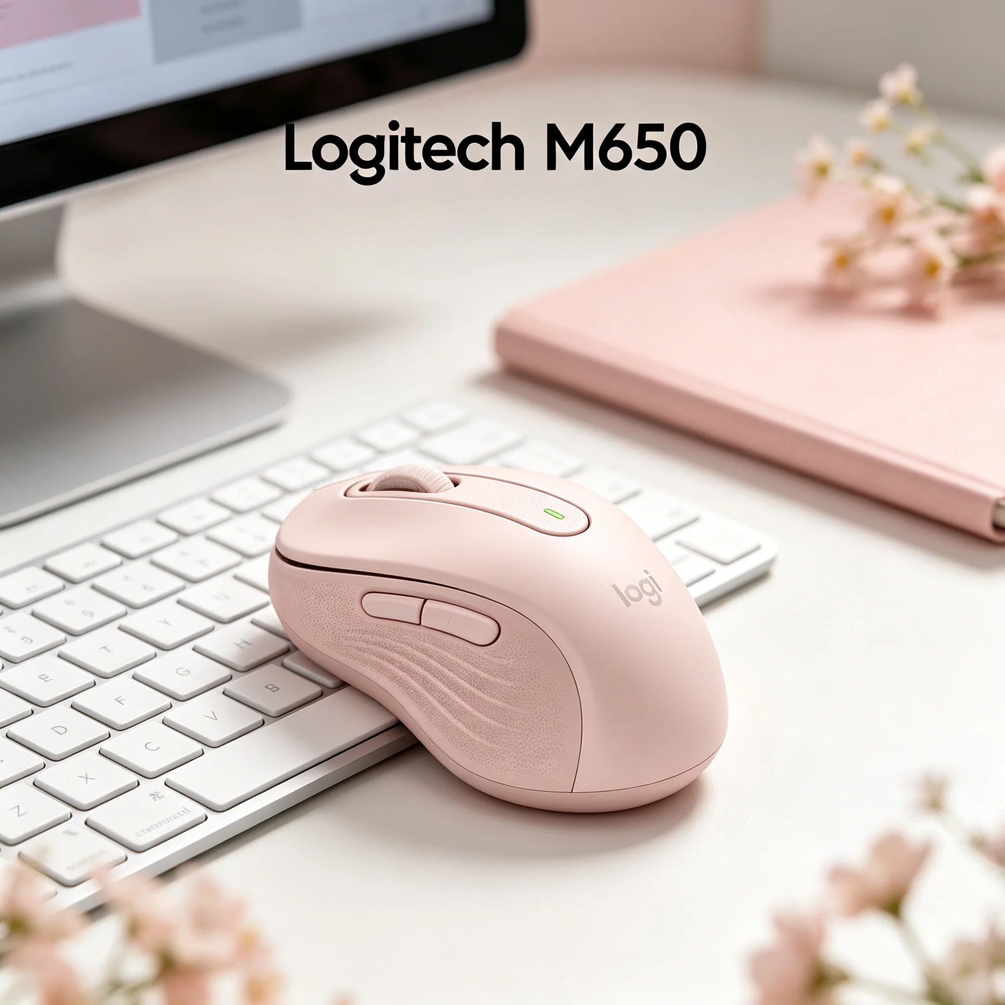 Logitech Signature M650 Silent Wireless Mice SmartWheel Precision And Hyper Fast Scroll 5 Programmable Side Buttons Dual Bluetoo