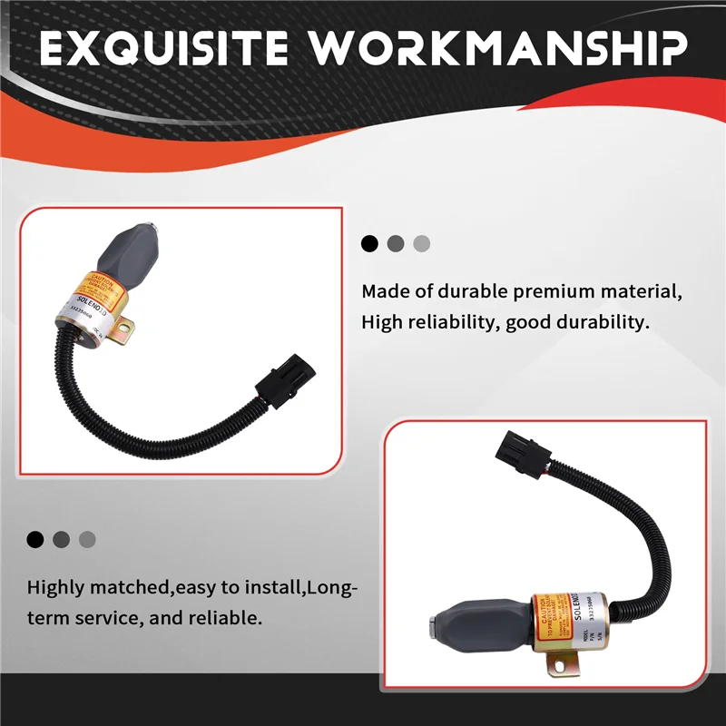 كفاءة لـ JCB JS130 JS160 JS180 JS240 JS260 JS330 Flameout 24V صمام الملف اللولبي لإيقاف الوقود 332/J5060 716/30091 #3