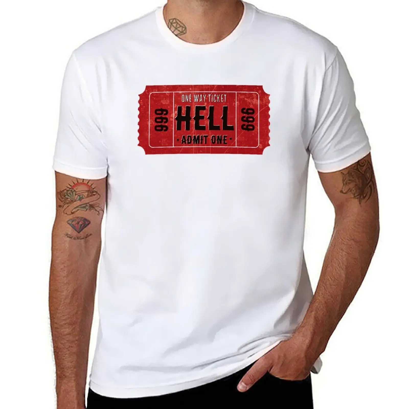 

Ticket To Hell - Cool Funny Helmet Motorcycle Or Car Bumper T-Shirt cotton t shirt pack funny t shirts man T-Shirt
