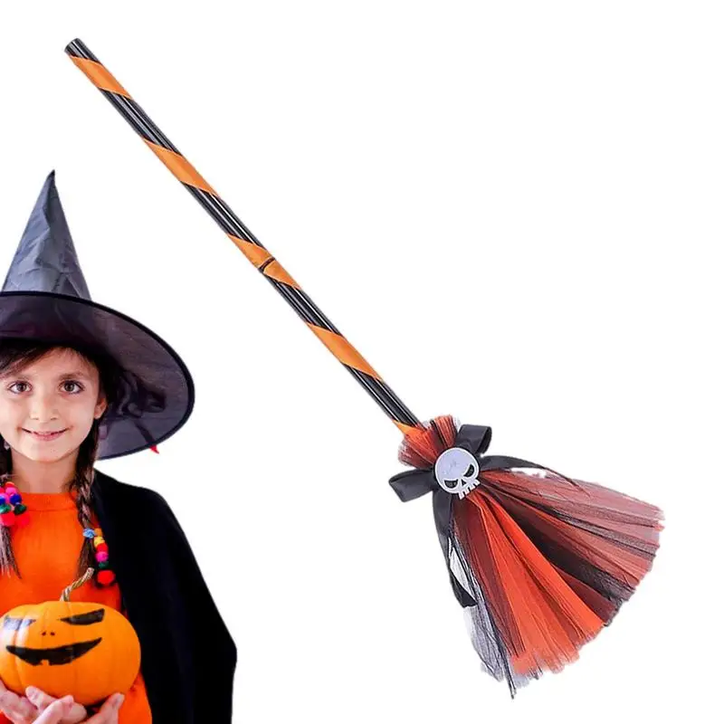 Toddler Witch Costume Witch Hat For Kids Costume Wizard Cosplay Witch Hat Broom For Teen Girls For Role-Play Costume Party