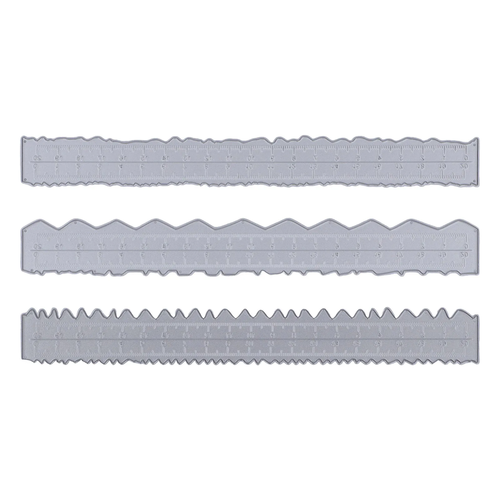 3pcs Irregular Edges Ruler DIY Making Carbon Steel Embossing Attractive Decorative Lightweight Card Making Tool